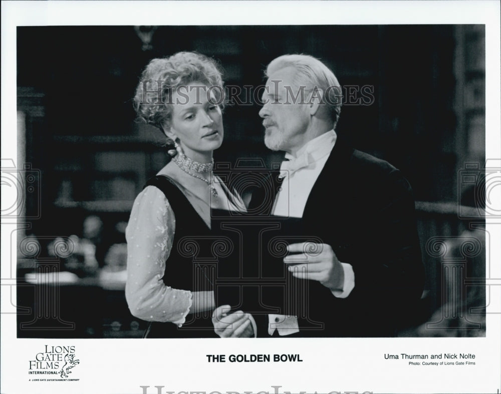 2000 Press Photo Uma Thurman And Nick Nolte In &quot;The Golden Bowl&quot; - Historic Images