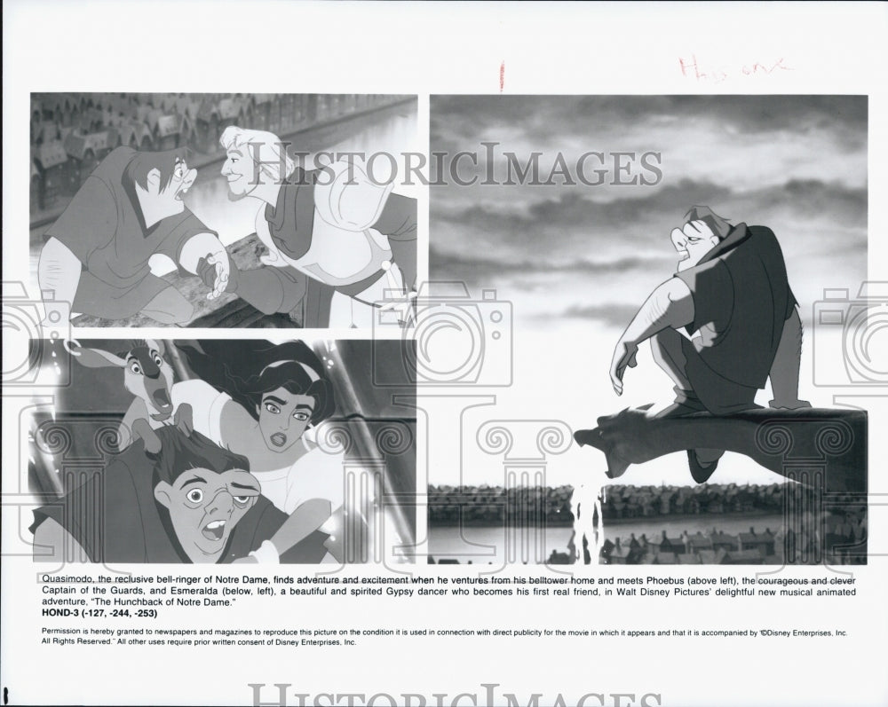 1996 Press Photo &quot;The Hunchback of Notre Dame&quot; animated film - Historic Images