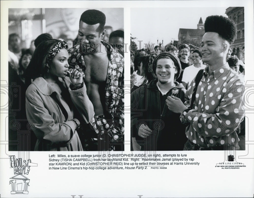 1991 Press Photo Actors D. Christopher Judge, Tisha Campbell, Christopher Reid - Historic Images