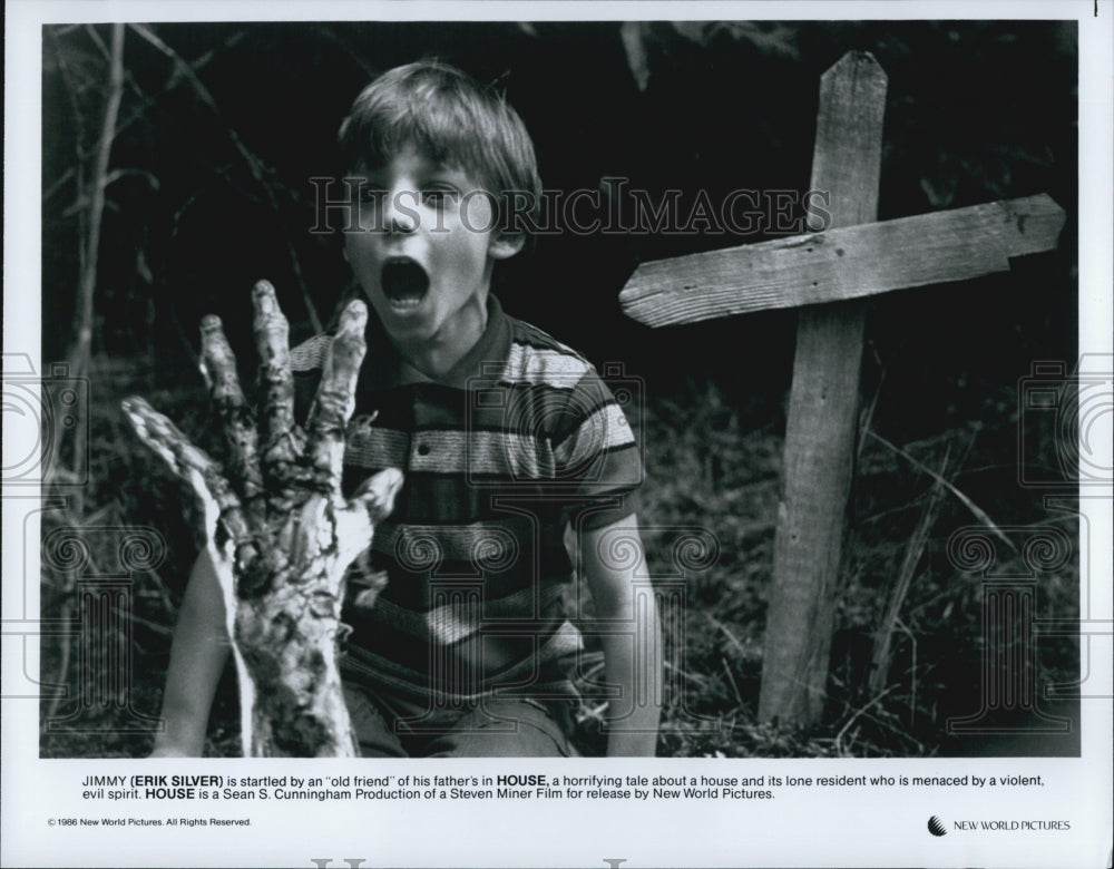 1986 Press Photo Child Actor Erik Silver Starring In Horror &quot;House&quot; - DFPG74445 - Historic Images