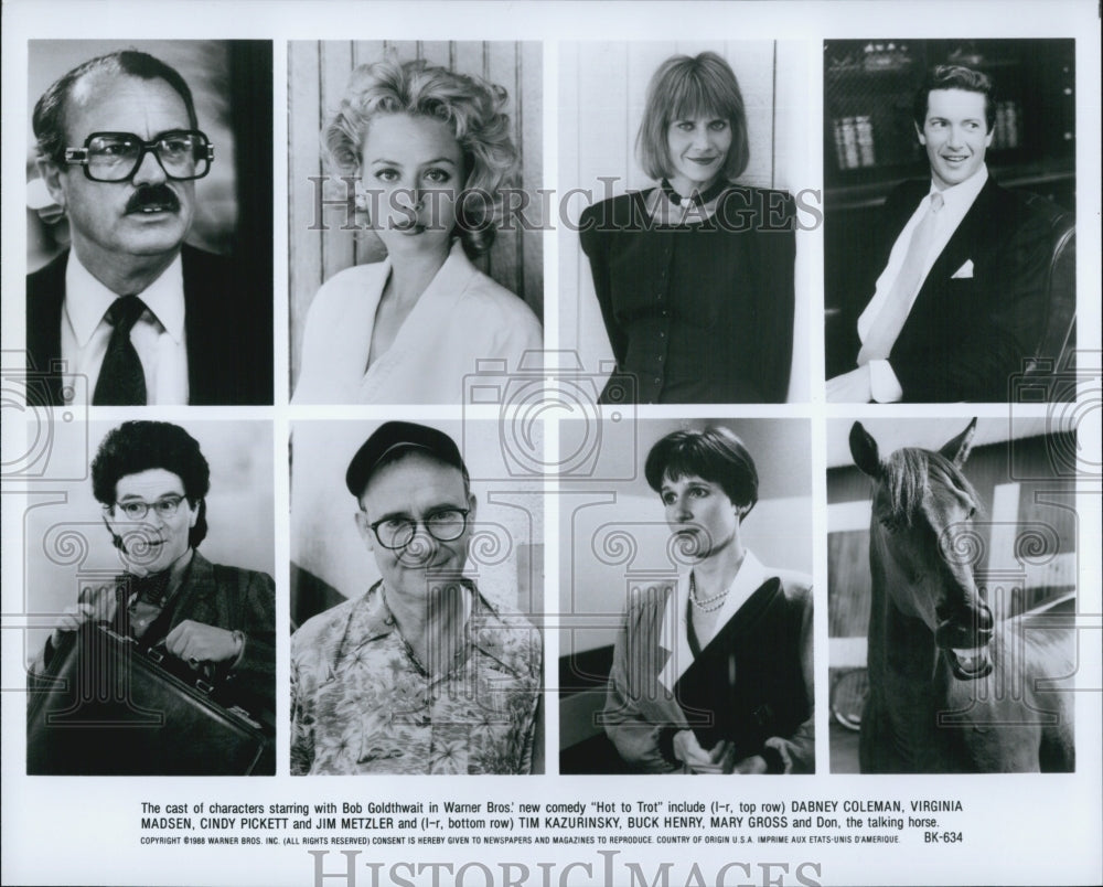 1988 Press Photo Hot to Trot" Bob Goldthwait,Cindy Pickett,J Metzler,D Coleman - Historic Images