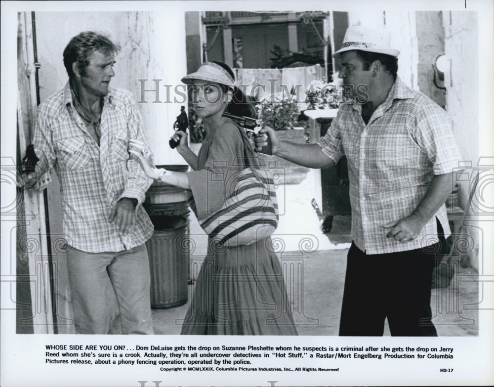 1979 Press Photo  "Hot Stuff" Jerry Reed ,Dom DeLuise,S Pleshette, - Historic Images