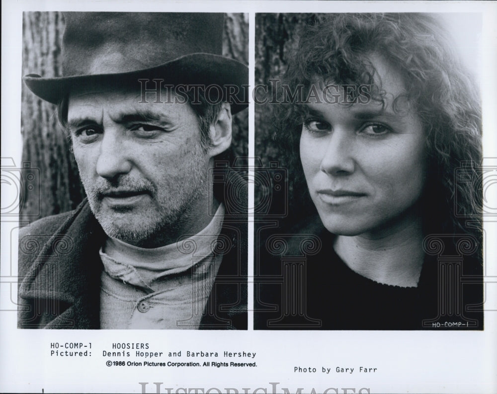 1986 Press Photo "Hoosiers" starring Dennis Hopper & Barbara Hershey - Historic Images