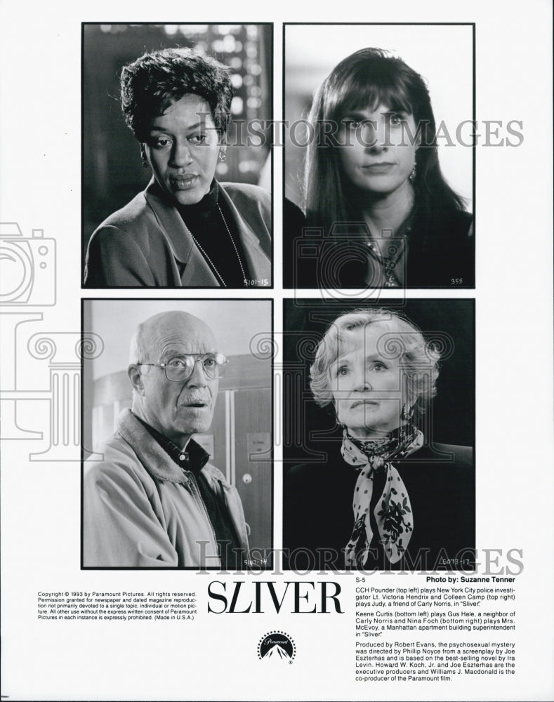 1993 Press Photo  "Silver" CCH Pounder,Coleen Camp,keene Curtis,Nina Foch - Historic Images