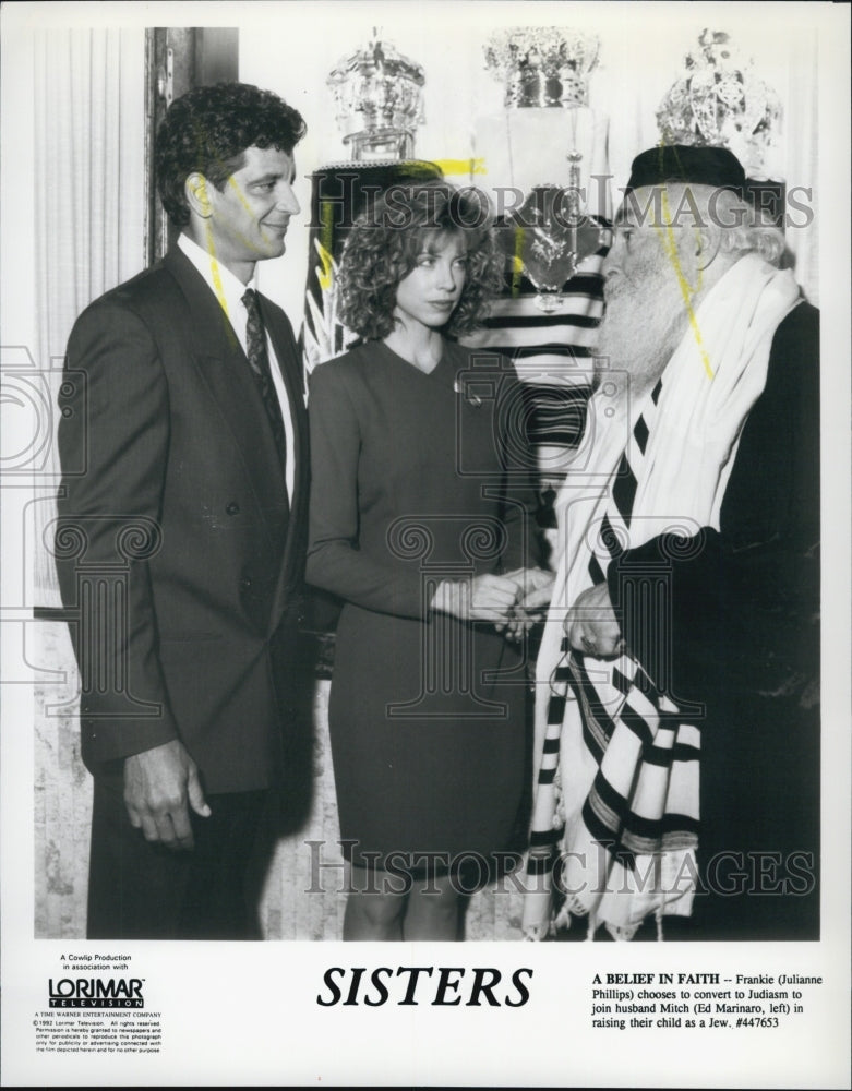 1992 Press Photo Actors Julianne Phillips And Ed Marinaro In TV Series "Sisters" - Historic Images