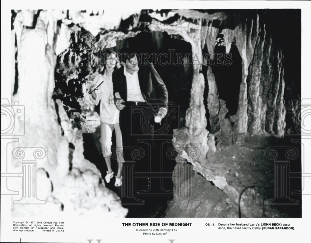 1977 Press Photo  "The Other Side of Midnight" John Beck & Suaan Sarandon - Historic Images