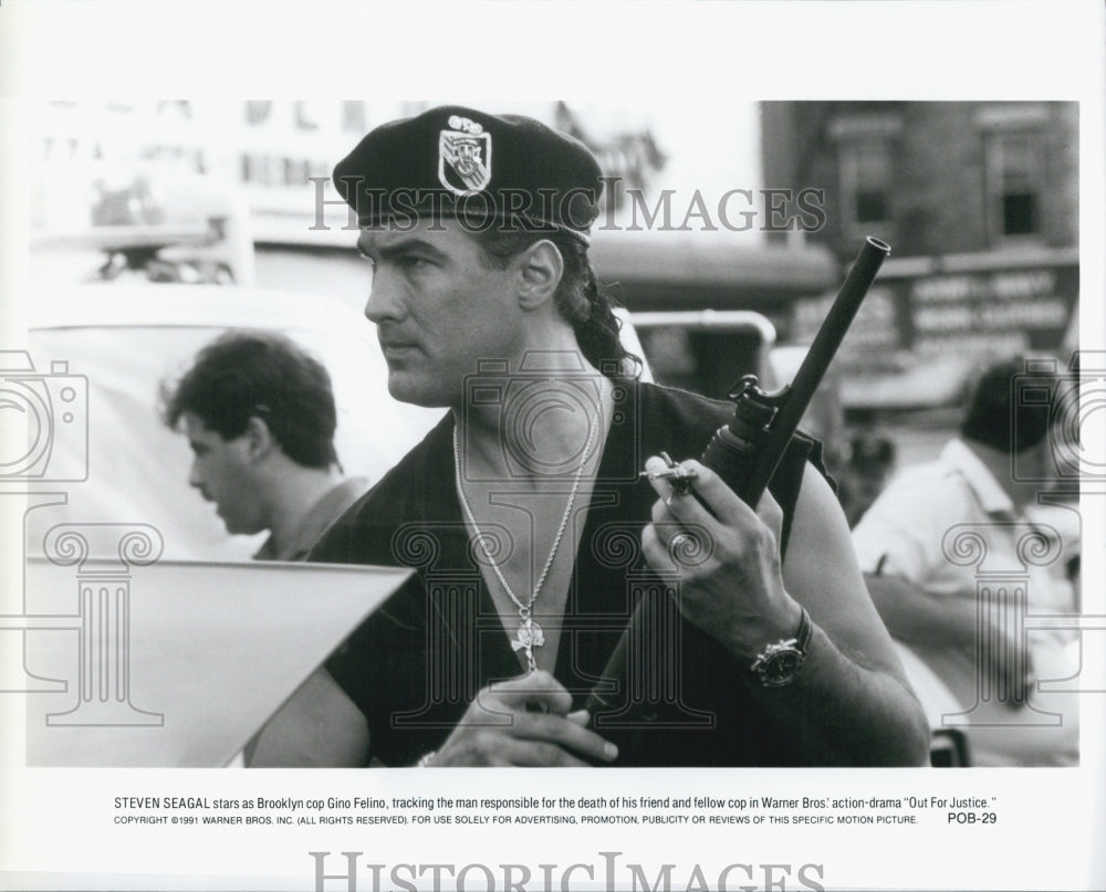 1991 Press Photo &quot;Out For Justice&quot; starring Steven Seagal - Historic Images