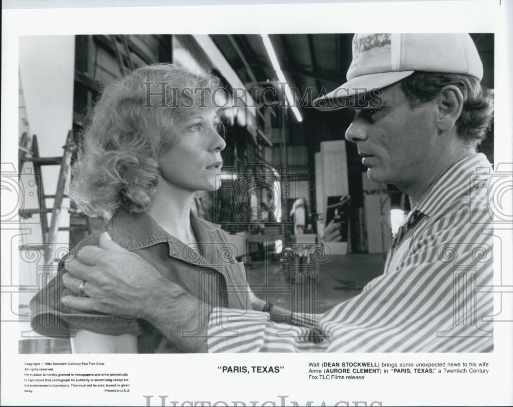 1984 Press Photo Aurore Clement and Dean Stockwell in &quot;Paris, Texas&quot; - Historic Images