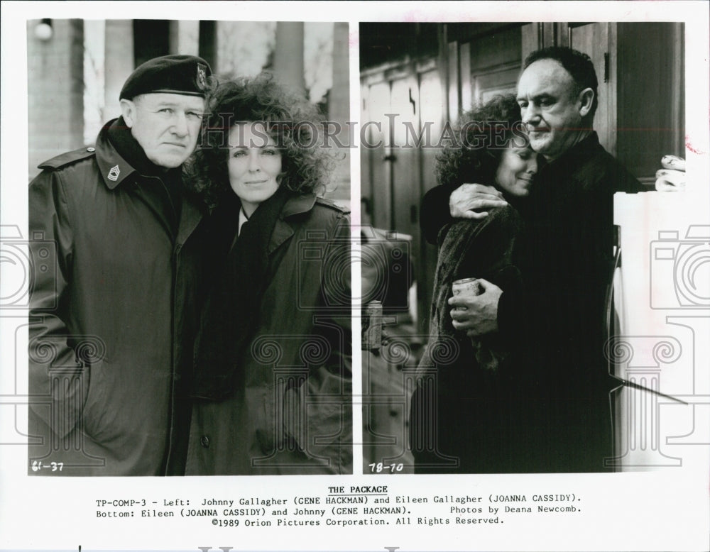 1989 Press Photo Gene Hackman And Joanna Cassidy In "The Package" - DFPG75563 - Historic Images