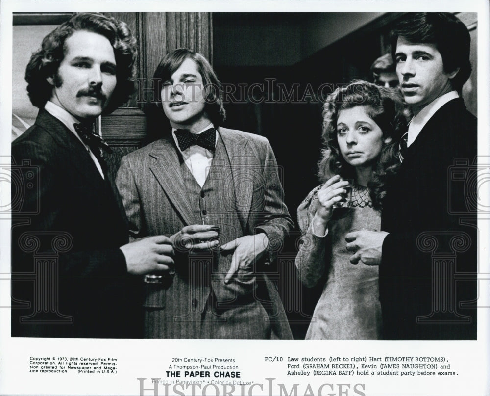 1973 Press Photo  "The Paper Chase"Timothy Bottoms,G Beckel,J Naughton,R Baff - Historic Images