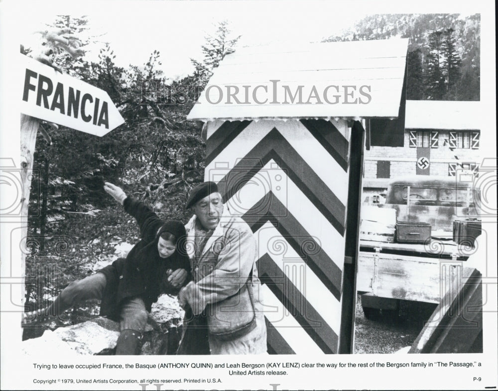 1979 Press Photo Actor Anthony Quinn, Kay Lenz in "The Passage" Film - Historic Images