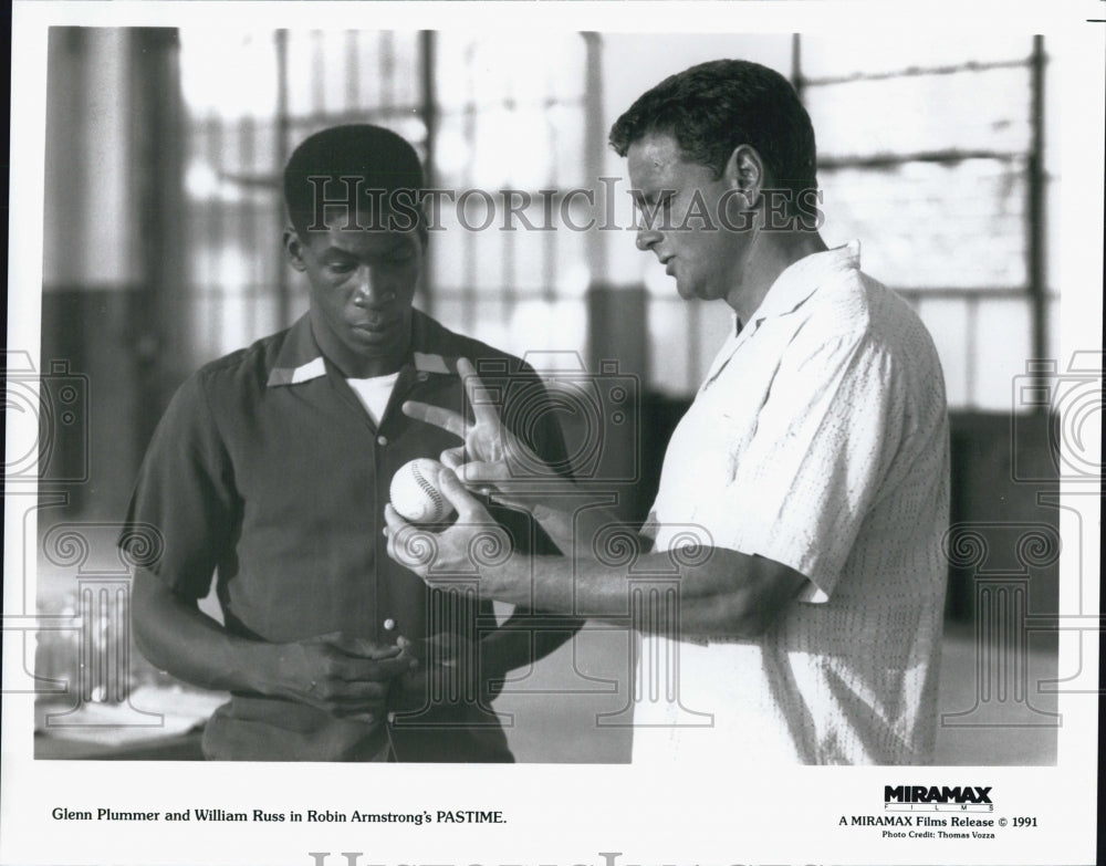 1991 Press Photo Glenn Plummer & William Russ Star In Pastime - Historic Images