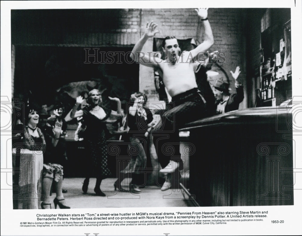 1981 Press Photo Christopher Walken "Pennies From Heaven" - Historic Images