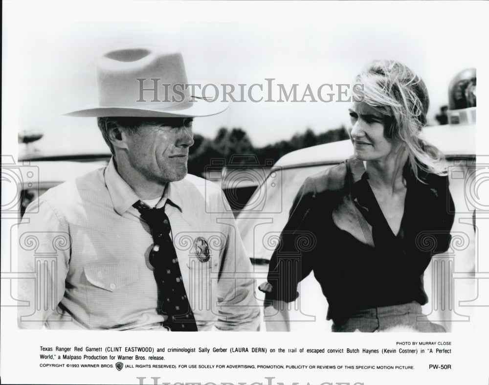 1993 Press Photo Clint Eastwood, Laura Dern &quot;The Perfect World&quot; - Historic Images