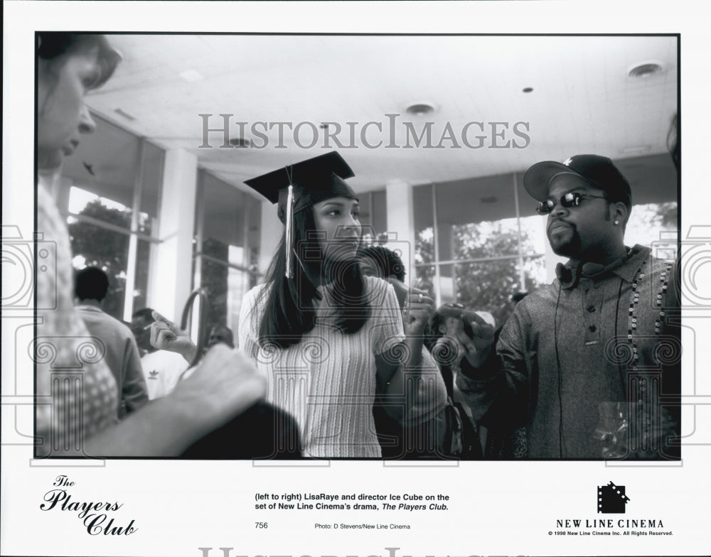 1998 Press Photo Actor LisaRaye And Director Ice Cube In &quot;The Players Club&quot; - Historic Images