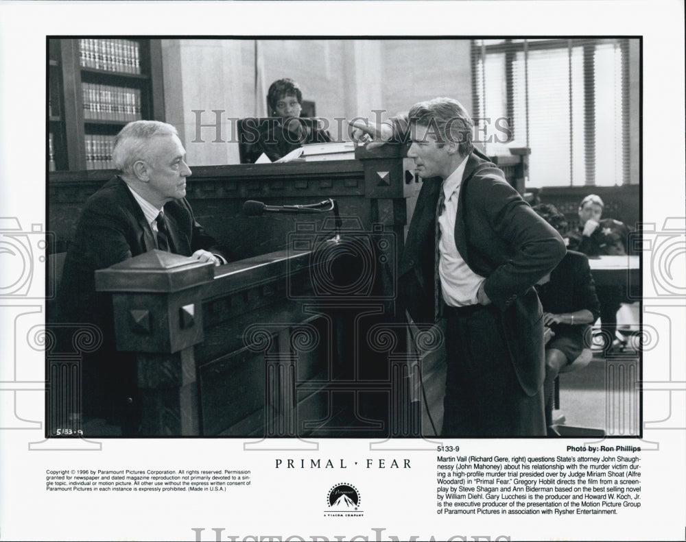 1996 Press Photo  "Primal Fear" John Mahoney, Richard Gere - Historic Images