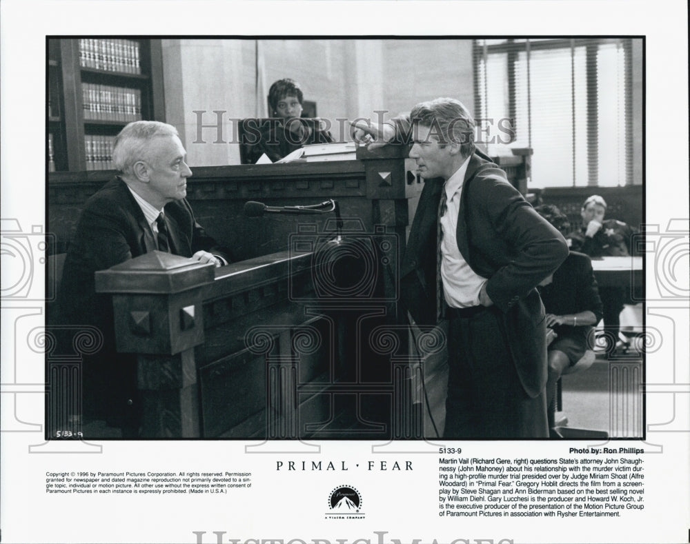 1996 Press Photo  &quot;Primal Fear&quot; John Mahoney .Richard Gere - Historic Images