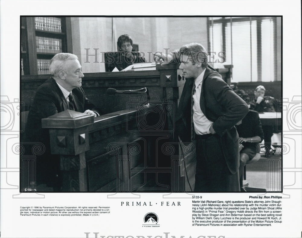 1996 Press Photo  "Primal Fear" John Mahoney .Richard Gere - Historic Images