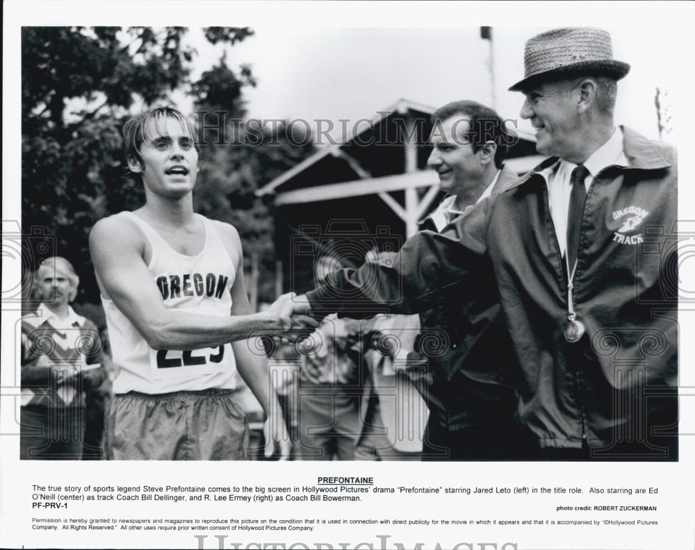 1997 Press Photo Jared Leto And R. Lee Ermey In "Prefontaine" - Historic Images