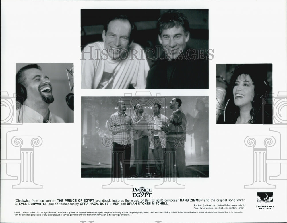 1998 Press Photo &quot;The Prince of Egypt&quot;H Zimmer,S Schwartz,Haza,Boys II Men - Historic Images