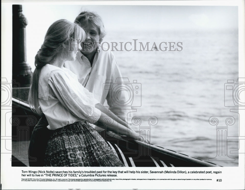 1991 Press Photo Nick Nolte And Melinda Dillon In "Prince Of Tides" - Historic Images