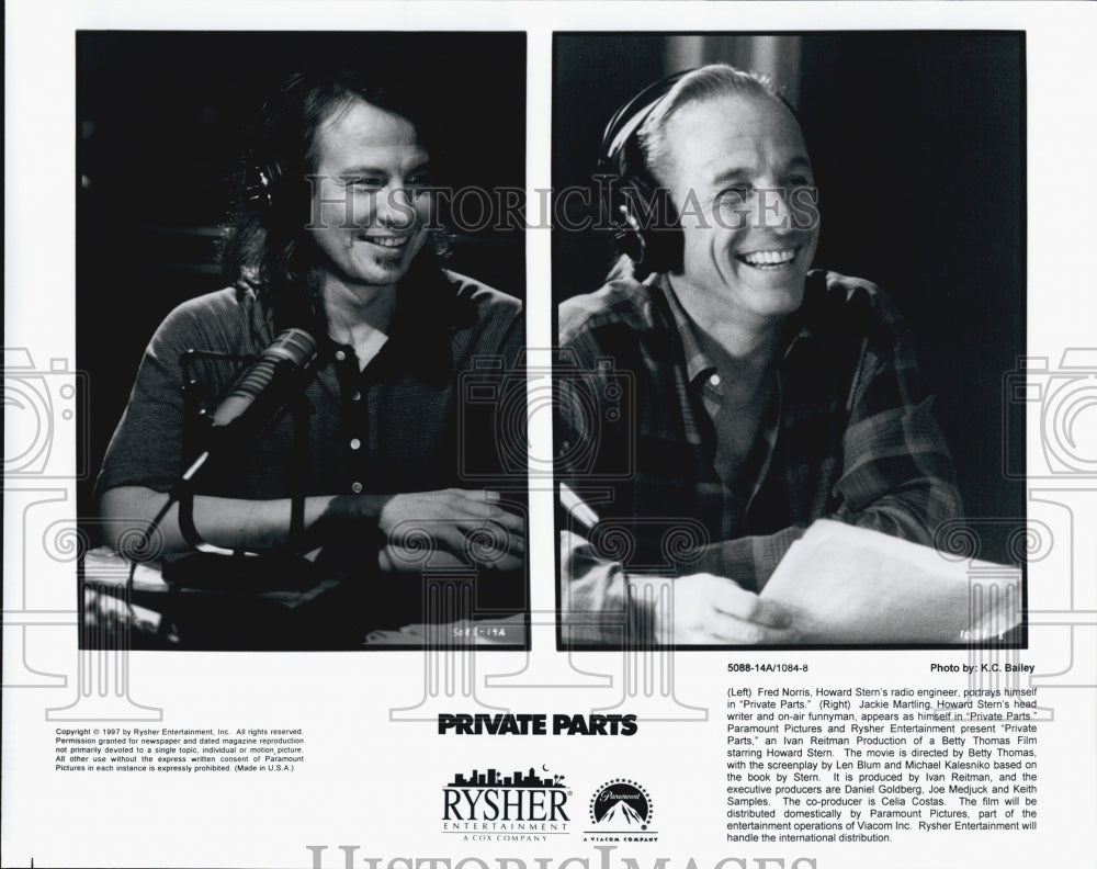 1997 Press Photo Fred Norris & Jackie Martling Star In Private Parts - Historic Images
