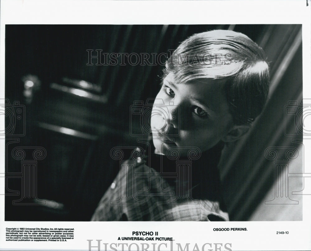 1983 Press Photo Child Actor Osgood Perkins Starring In Horror Film "Psycho II" - Historic Images