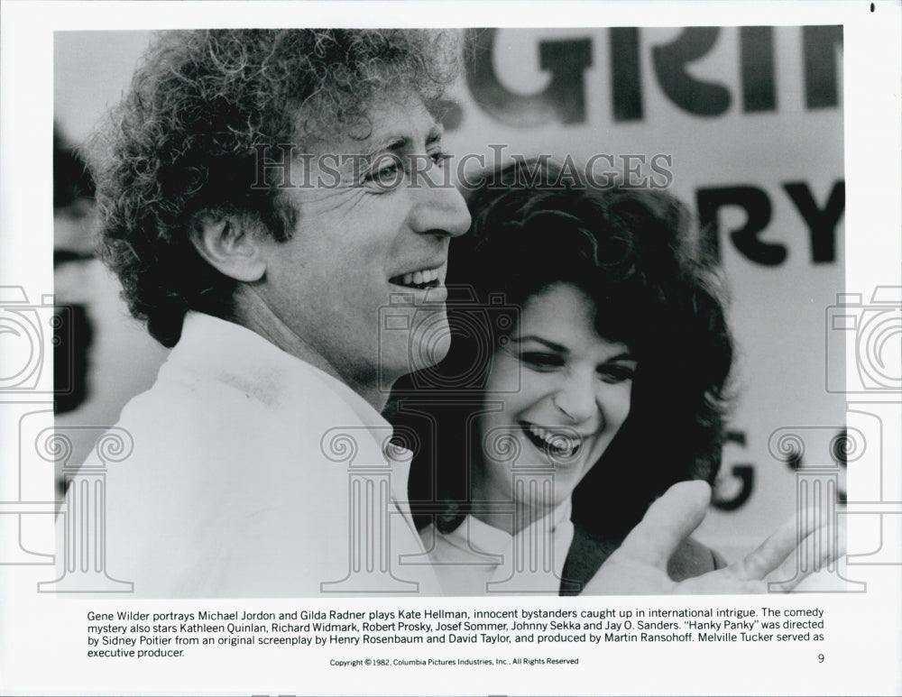 1982 Press Photo Gene Wilder, Gilda Radner "Hanky Panky" - DFPG77605 - Historic Images