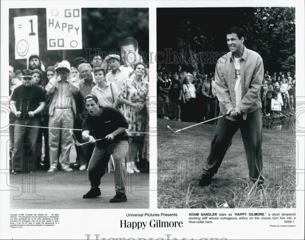 1996 Press Photo "Happy Gilmore" starring Adam Sandler - Historic Images