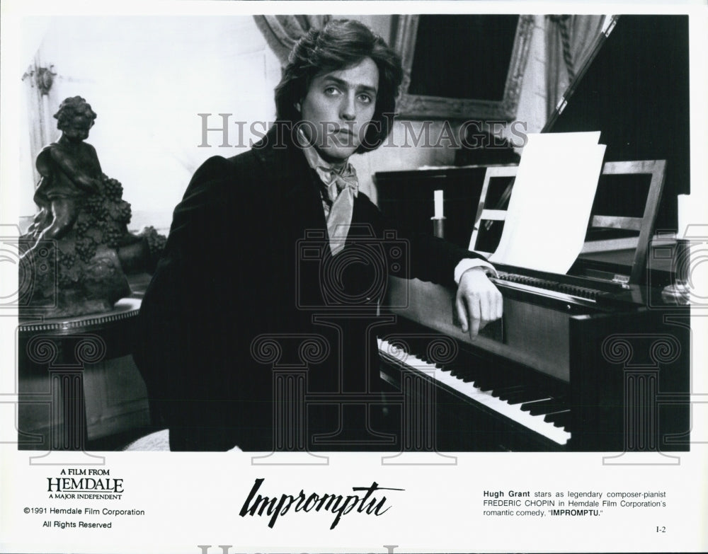 1991 Press Photo Actor Hugh Grant in &quot;Impromptu&quot; Film - Historic Images