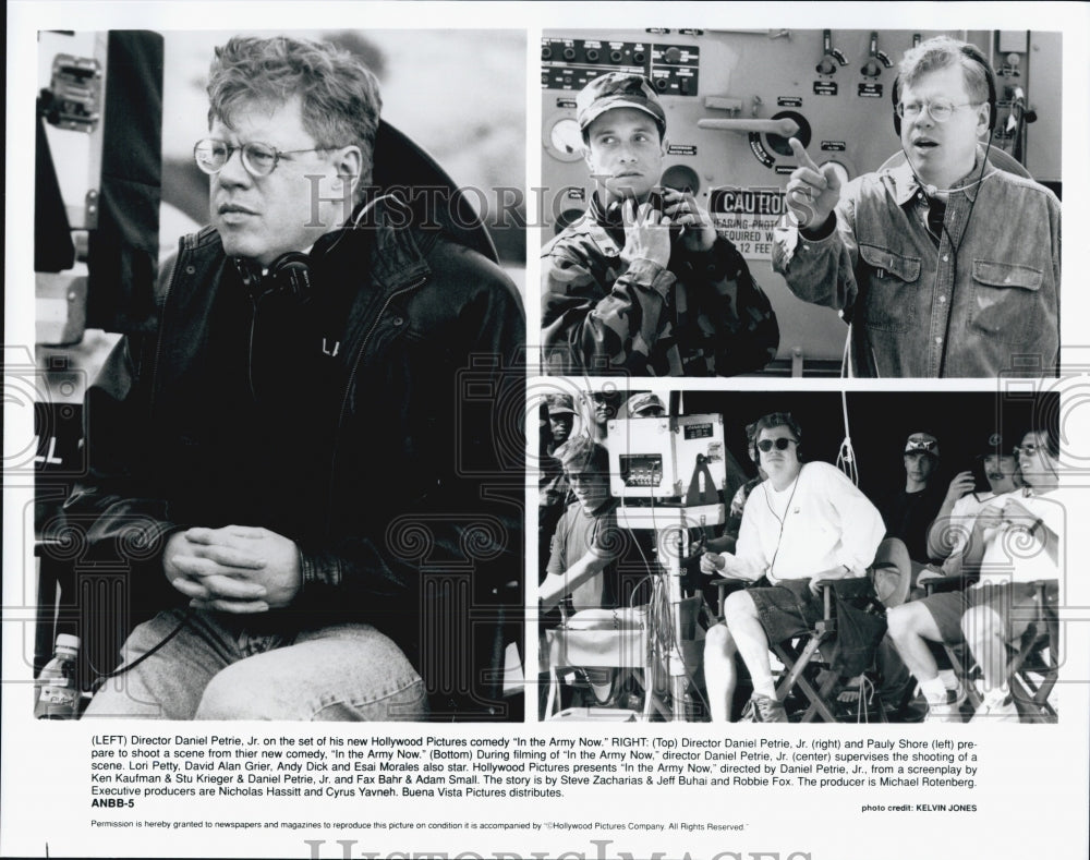 1994 Press Photo &quot;In the Army Now&quot; director Daniel Petrie Jr, Pauly Shore - Historic Images