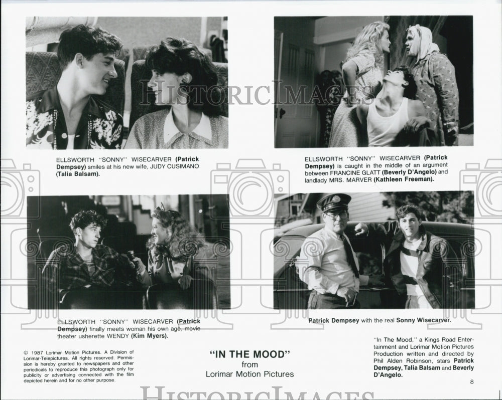 1987 Press Photo Talia Balsam, Beverly D'Angelo, Patrick Dempsey "In The Mood" - Historic Images