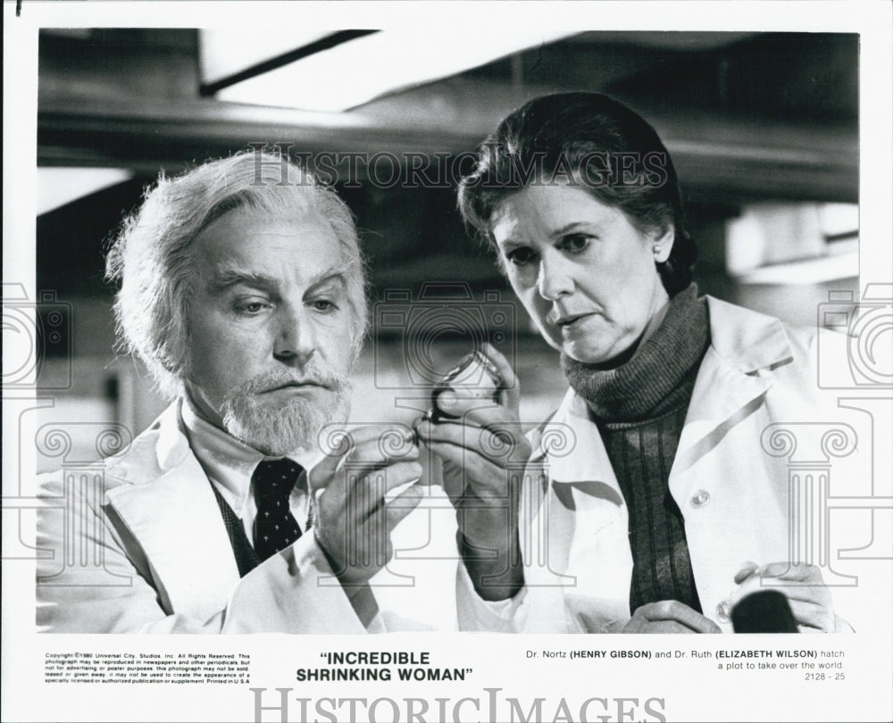 1980 Press Photo Henry Gibson, Elizabeth Wilson, "The Incredible Shrinking Woman - Historic Images