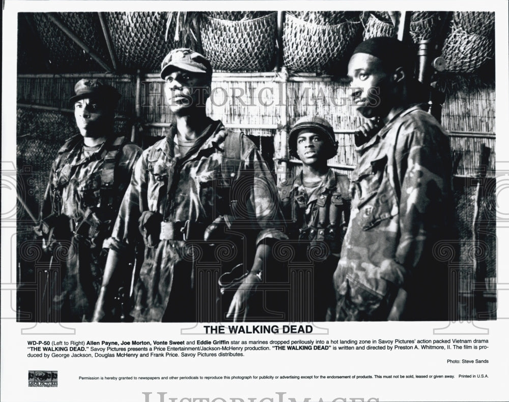 1995 Press Photo  &quot;The Walking Dead&quot; Allen Payne, Joe Morton, Vonte Sweet - Historic Images