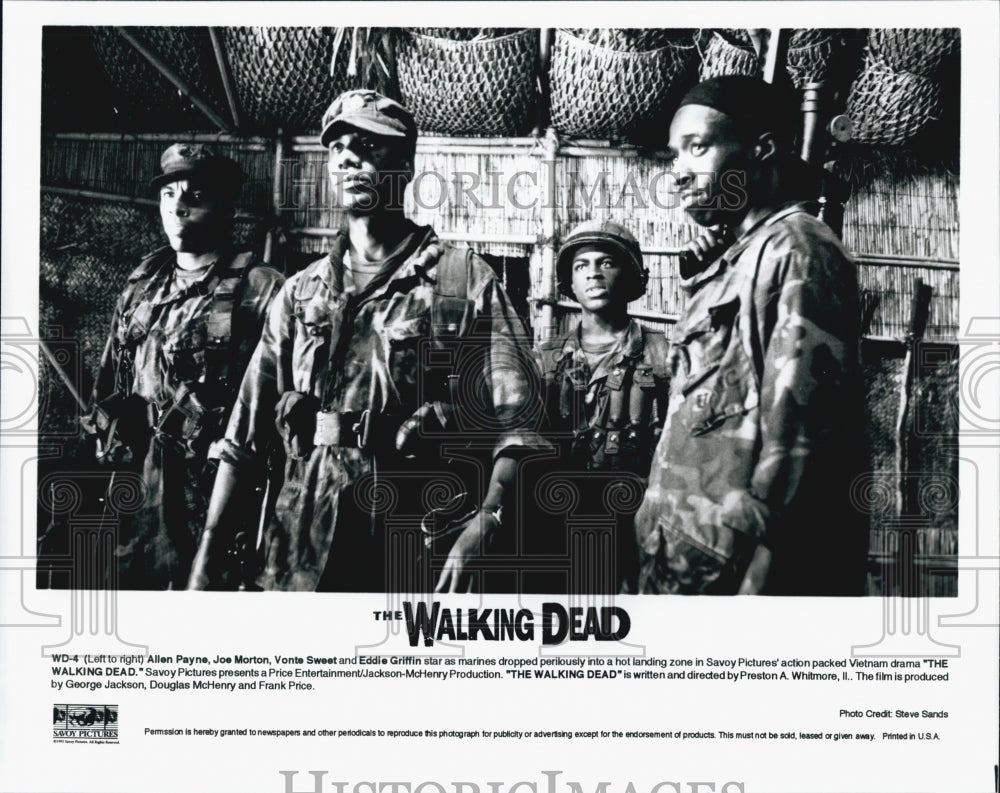 1995 Press Photo  &quot;The Walking Dead&quot; Allen Payne, Joe Morton, Vonte Sweet - Historic Images