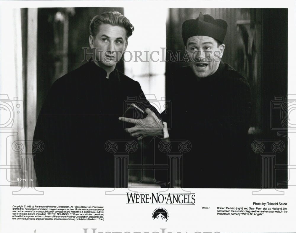 1989 Press Photo Robert DeNiro &amp; Sean Penn Star In We&#39;re No Angels - Historic Images