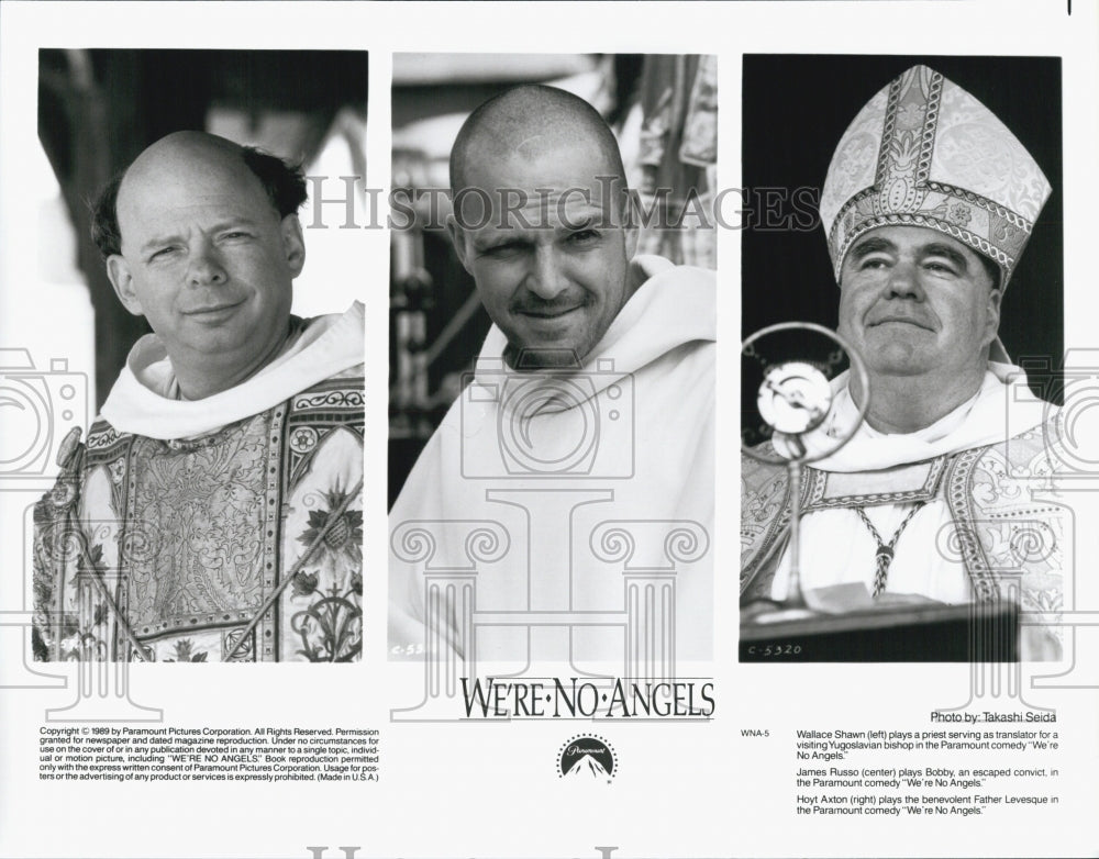 1989 Press Photo Wallace Shawn James Russo Hoyt Axton Star In We're No Angels - Historic Images