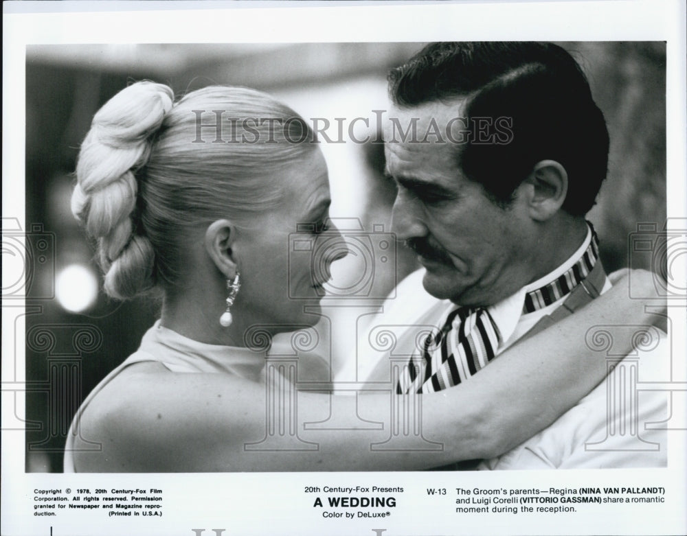 1978 Press Photo "A Wedding" Nina Van Pallandt & Vittorio Gassman - Historic Images