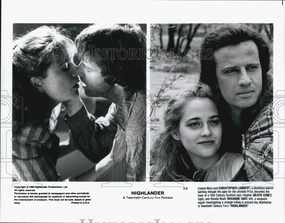 1986 Press Photo Lambert, Edney & Hart In "Highlander" - Historic Images