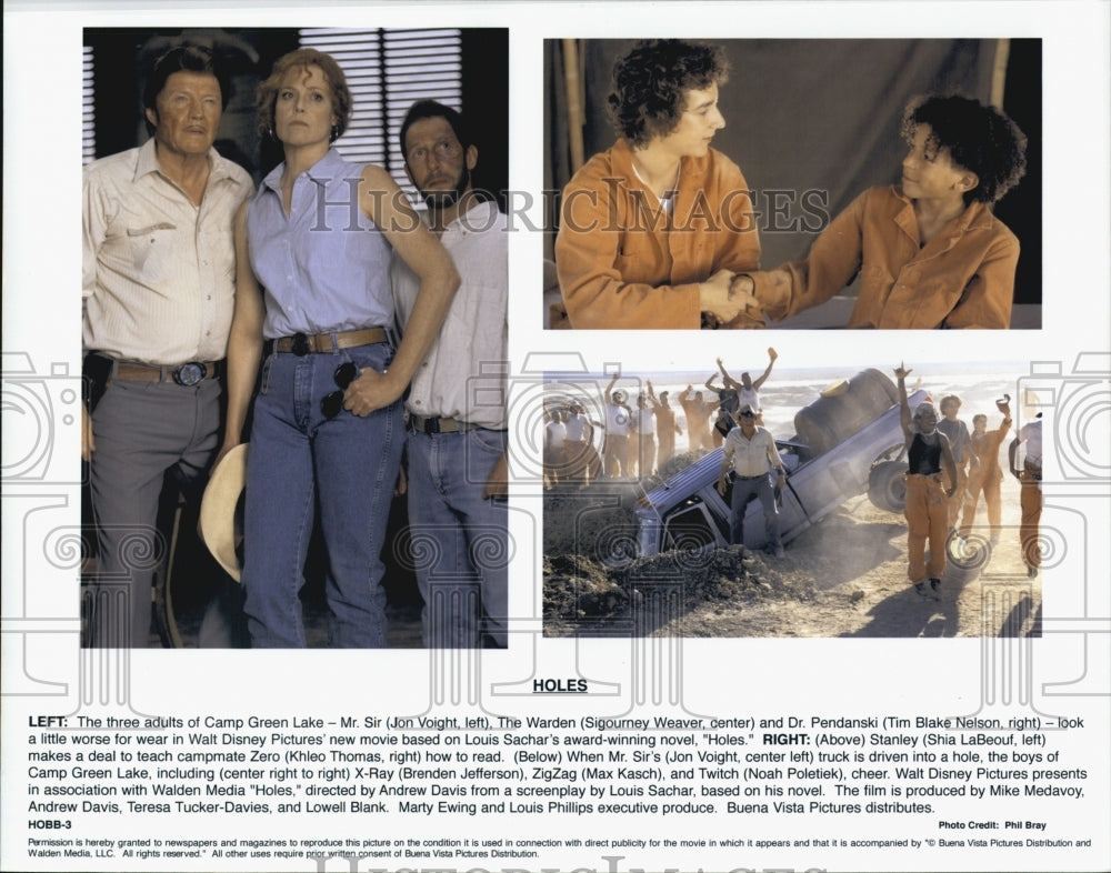 1990 Press Photo "Holes" Jon Voight, Sigourney Weaver, Tim Blake Nelson - Historic Images