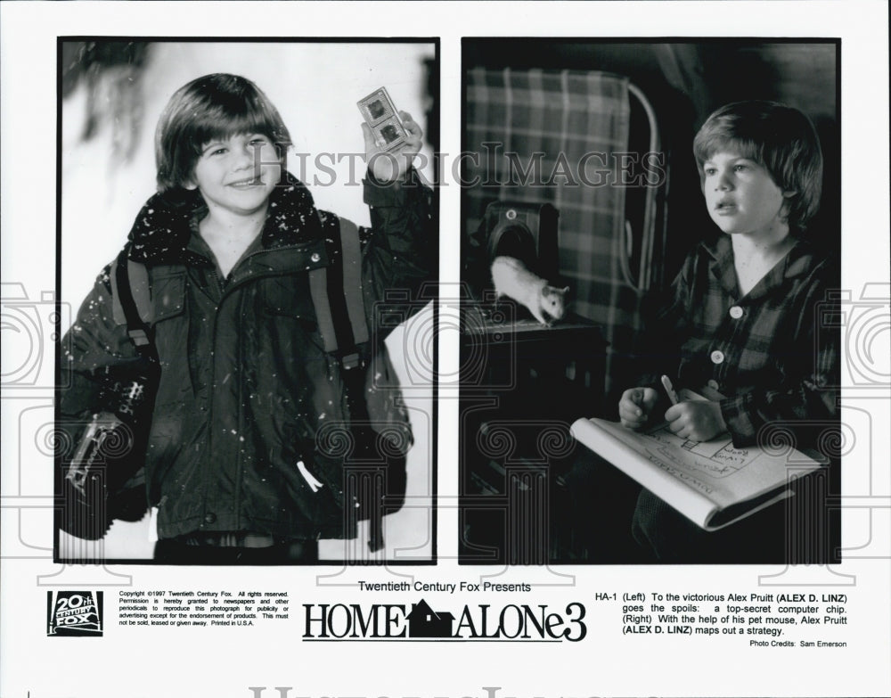 1997 Press Photo Alex Linz Stars In Home Alone 3 - Historic Images