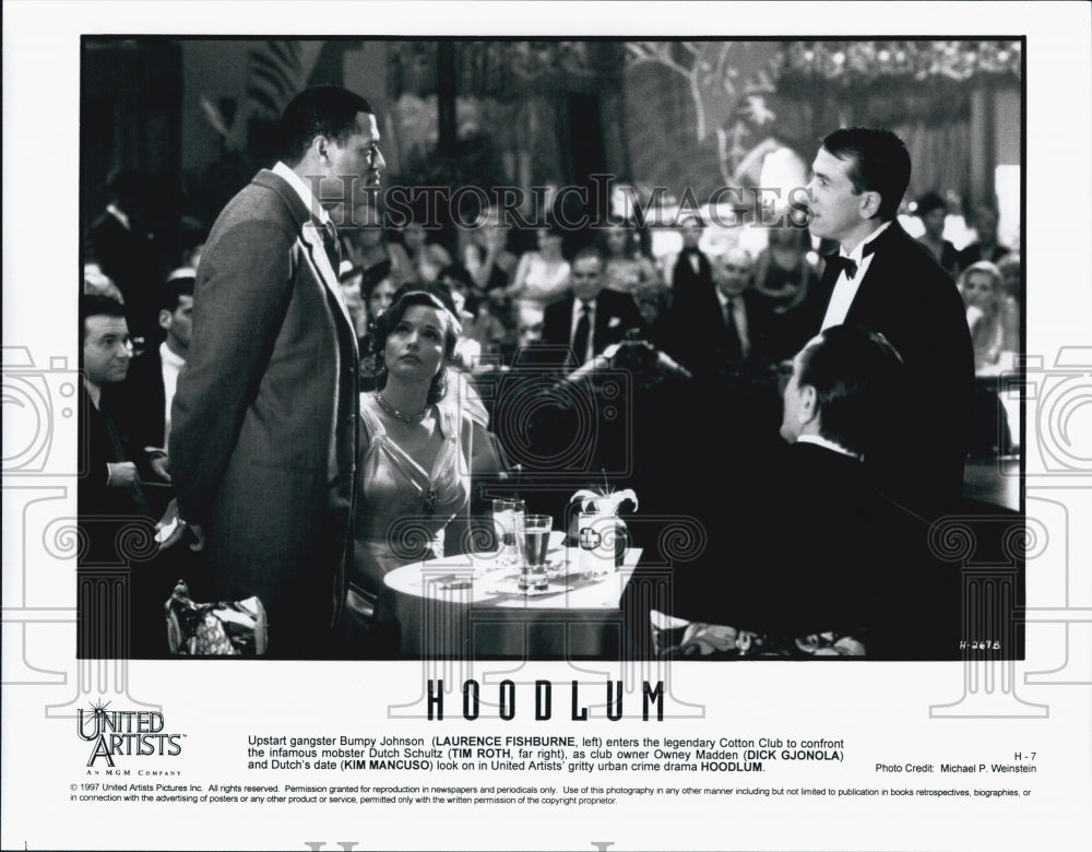 1997 Press Photo Laurence Fishburne, Kim Mancuso &amp; Tim Roth in &quot;Hoodlum&quot; - Historic Images