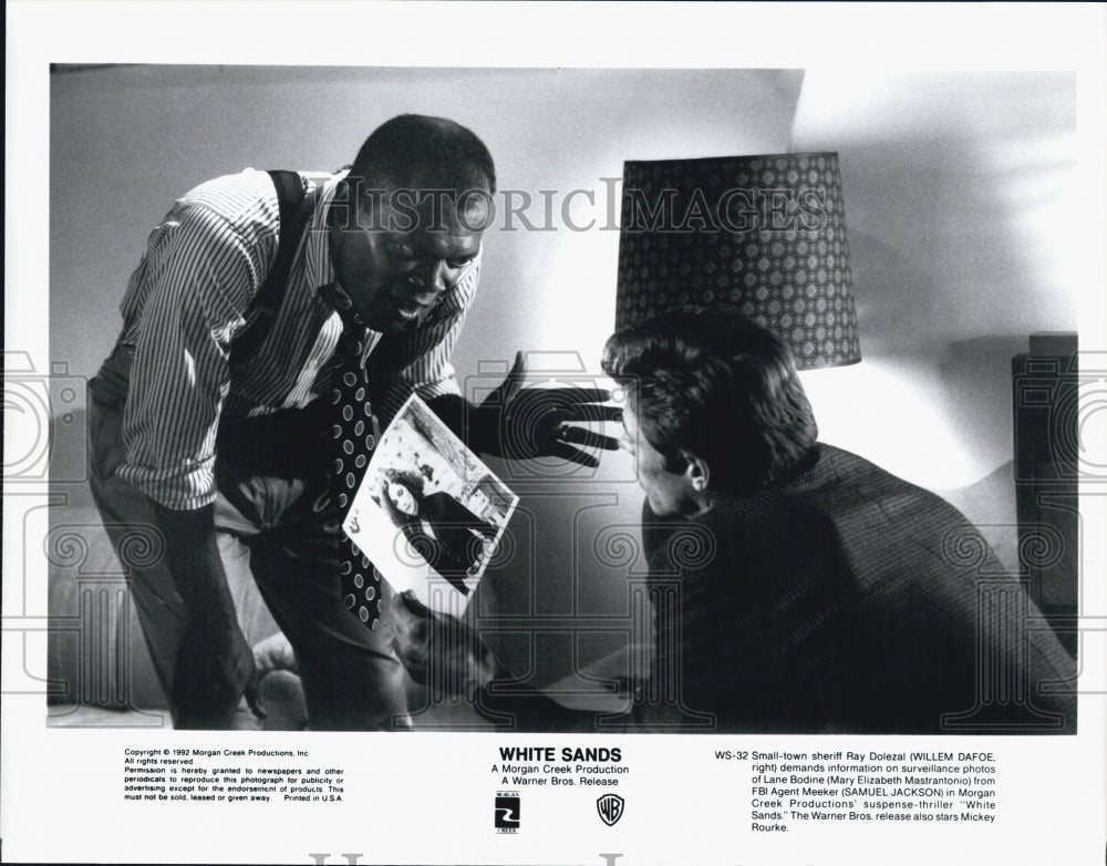 1992 Press Photo &quot;White Sands&quot; Samuel Jackson &amp; Willem Dafoe - DFPG79545 - Historic Images