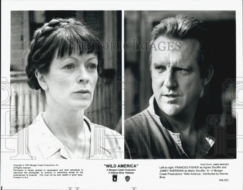 1997 Press Photo Actors Frances Fisher And Jamey Sheridan Star In "Wild America" - Historic Images