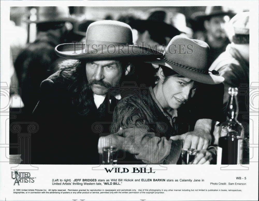 1995 Press Photo Jeff Bridges, Ellen Barken &quot;Wild Bill&quot; - Historic Images