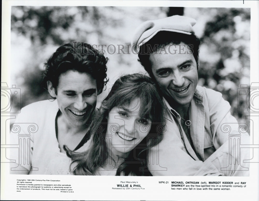 1980 Press Photo &quot;Willie &amp; Phil&quot; Michael Ontkean, Margot Kidder, Ray Sharkey - Historic Images