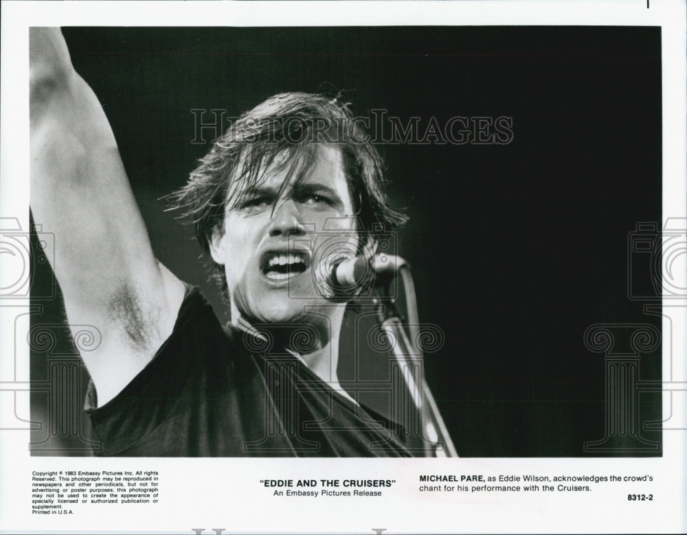 1983 Press Photo Actor Michael Pare Starring In Film &quot;Eddie And The Cruisers&quot; - Historic Images