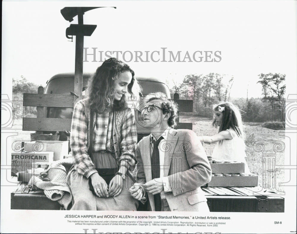 1980 Press Photo Actors Jessica Harper And Woody Allen In "Stardust Memories" - Historic Images