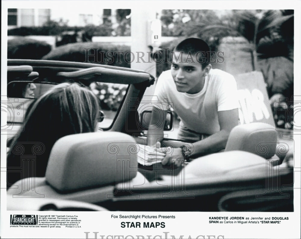 1997 Press Photo Actors Kandeyce Jorden And Douglas Spain In Film "Star Maps" - Historic Images