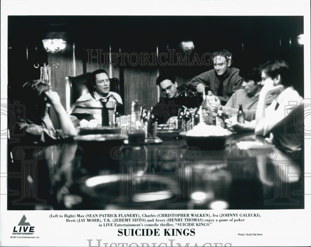 1997 Press Photo Christopher Walken, Johnny Galecki, Jay Mohr &quot;Suicide Kings&quot; - Historic Images